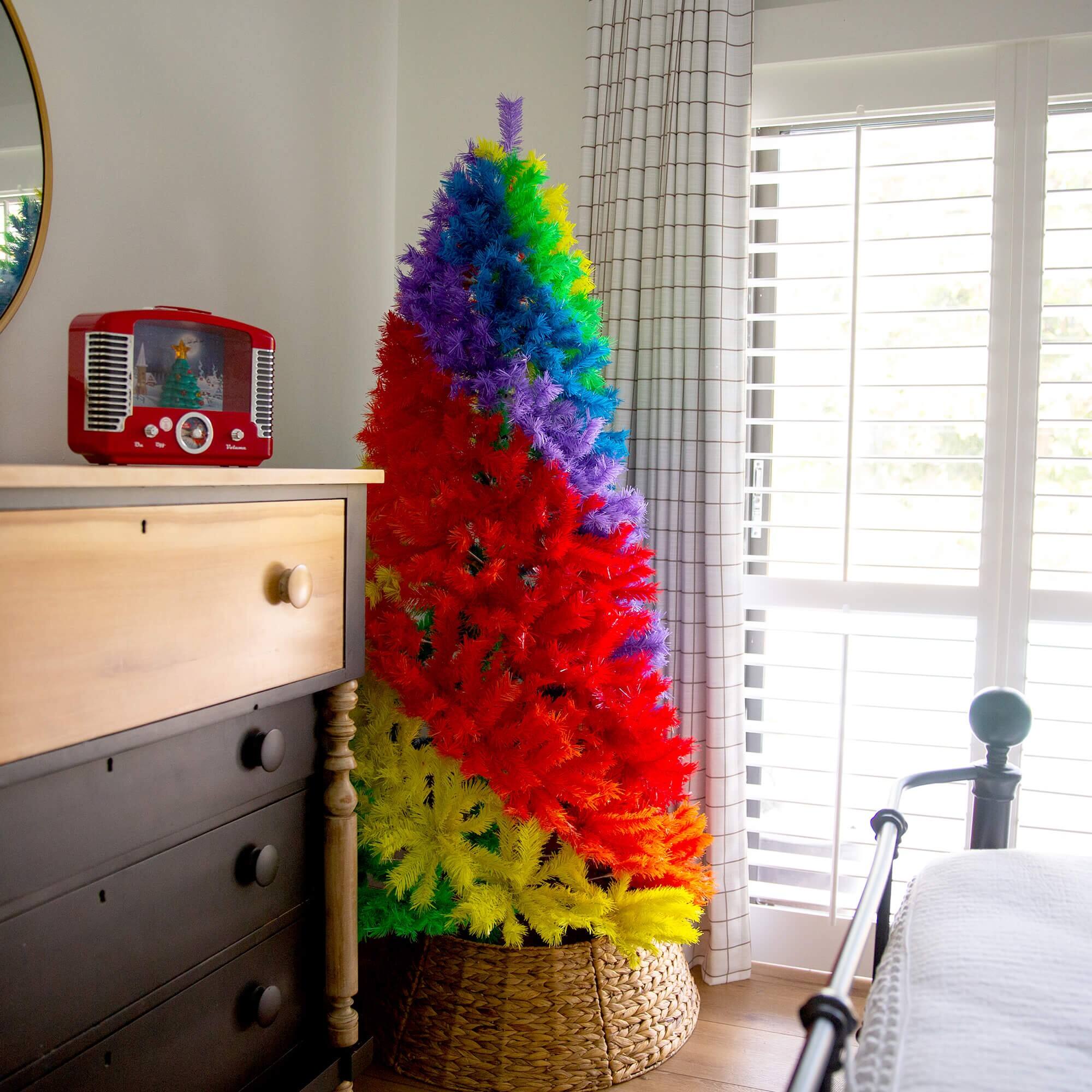 6ft. Unlit Rainbow Artificial Christmas Tree